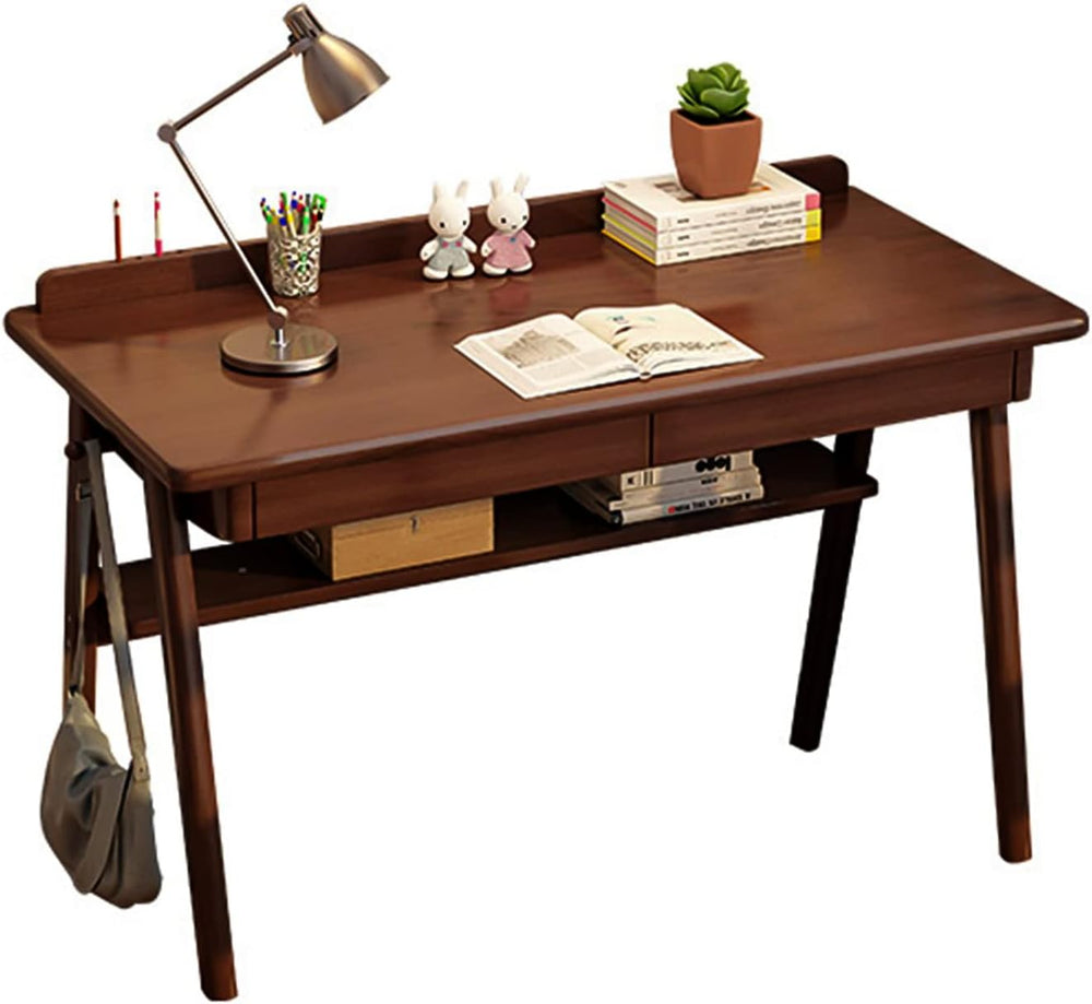 Ytaoka Solid Wood Writing Desk, 47" Mid-Century Modern Walnut Desk, Home...