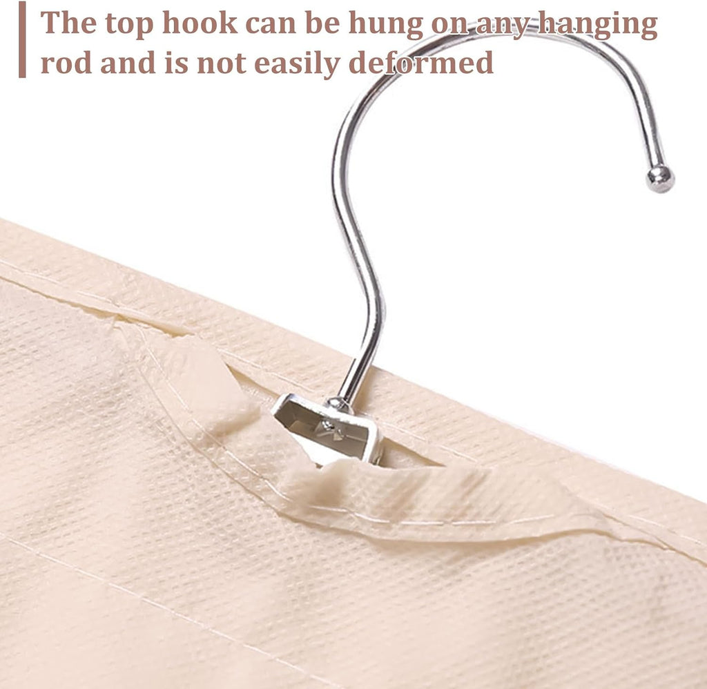 2PCS Hanging Jewelry Organizer Double Sided Necklace Storage Holder with 80 Clear Pockets Portable Necklace Holder Jewelry Bag for Earrings Necklace Bracelet