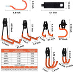 Intpro Garage Hooks 22 Pack Heavy Duty Garage Storage Hooks Steel Tool Hangers for Garage Wall Mount Utility Hooks and Hangers with Anti-Slip Coating for Tools Organizer Ladders Bikes Bulky Items