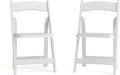Flash Furniture 2 Pack HERCULES Series White Wood Folding Chair with Vinyl Padded Seat
