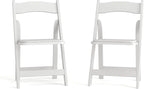 Flash Furniture 2 Pack HERCULES Series White Wood Folding Chair with Vinyl Padded Seat
