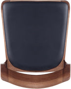 Manhattan Comfort Moderno Stackable Dining Chairs with Leatherette Upholstered Seat, Foam Padding & Solid Wood Frame, Suitable for Kitchen or Restaurant Usage, Set of 2, Black