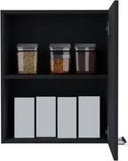 Modern Rustic Wall Cabinet with One-Door and Two Shelves, Farmhouse Storage Locker,for Kitchen Home