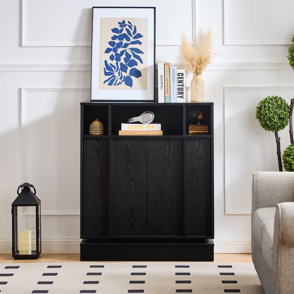 Small Sideboard Buffet Cabinet with Storage, 31.7" Farmhouse Accent Cabi...