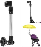 Stainless Steel Umbrella Stand, Adjustable Telescopic Umbrella Holder with 360 Degree Rotation for Bicycle Baby Stroller MBC Pram Handlebar