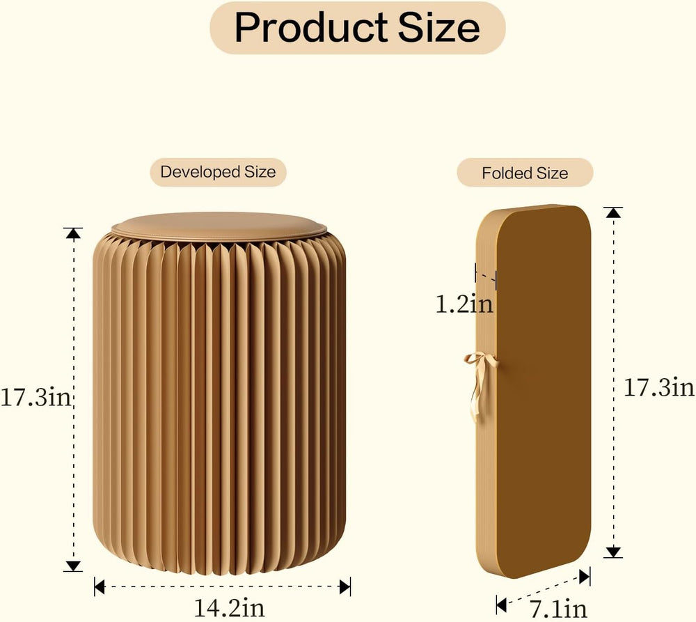 17 Inch Folding Stool 660lb Foldable Paper Stool, Eco-Friendly Kraft Paper Ho...