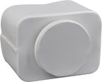 HofferRuffer Spinning Remote Control Holder, Remote Caddy, 360 Degrees Rotatable Remote Control Organizer, Desktop Organizer Caddy Holder, PU Faux Leather (White)