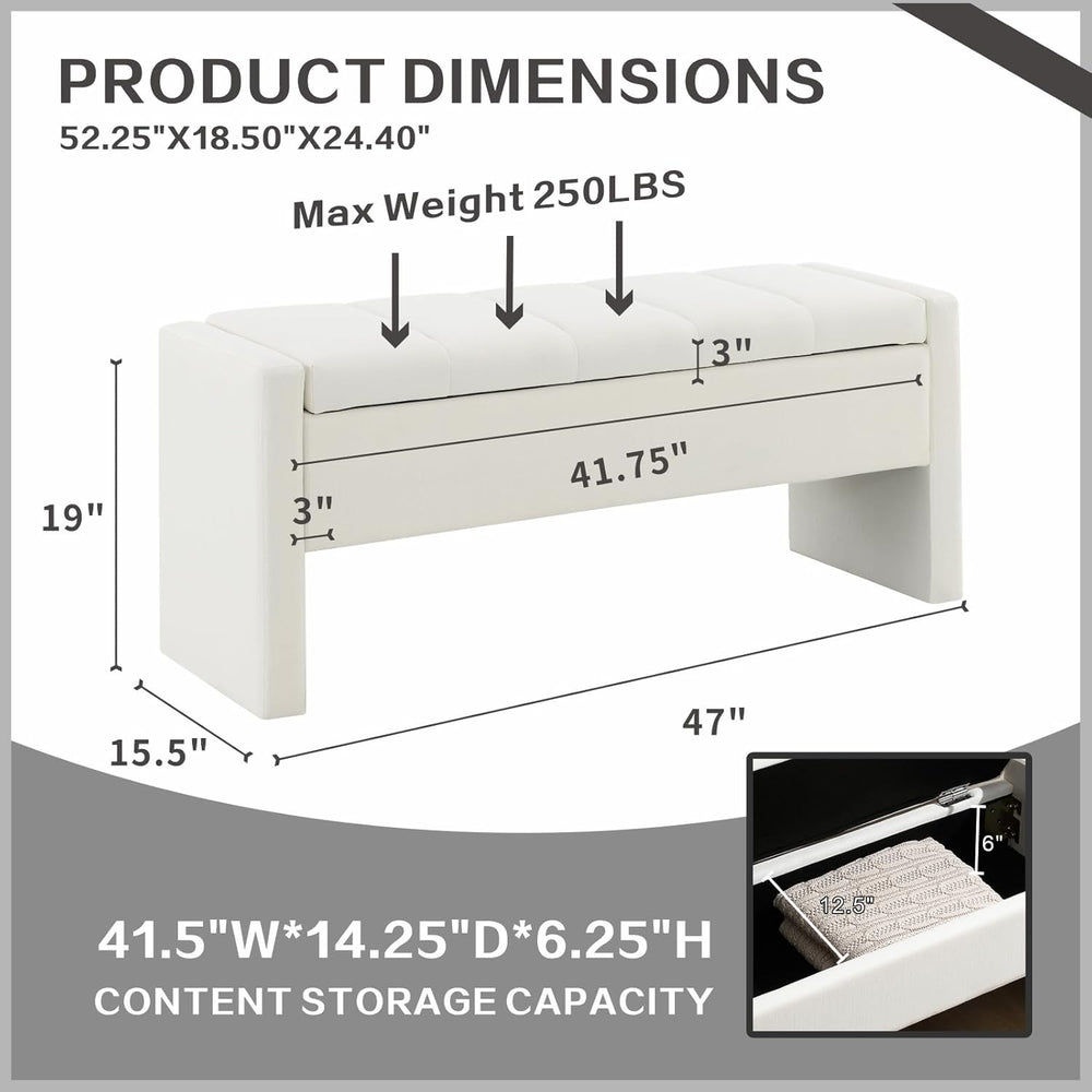 47.25'' Ottoman with Storage, End of Bed Storage Bench, Entryway Benc...