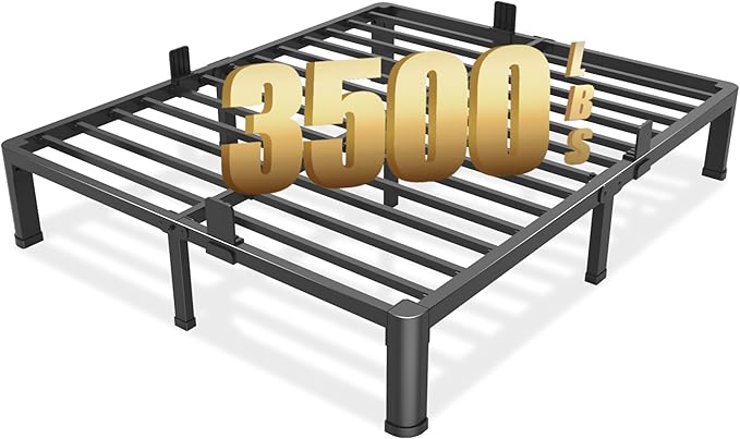 FUIOBYVV 10 Inch California King Bed Frame with Round Corner Edge Legs 3500 lbs Metal Heavy Duty Steel Slats Support No Box Spring Needed Platform Noise Free Easy Assembly