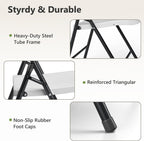 Folding Chairs 2 Pack, Outdoor Folding Chairs for Outside Indoor, Portable 350 lbs Capacity Heavy Duty Plastic Metal Foldable Chairs Commercial Seating for Picnic, Party, Patio, White