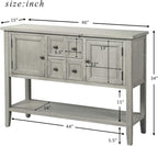 Merax Modern Wood Buffet Table with Storage Shelf, 2 Drawers and 2 Cabinets Buffet Coffee Bar Cabinet for Living Room Dinning Room Kitchen (Antique Gray)