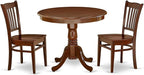 East West Furniture ANGR3-MAH-W 3 Piece Dinette Set for Small Spaces Contains a Round Dining Room Table with Pedestal and 2 Kitchen Dining Chairs, 36x36 Inch, Mahogany