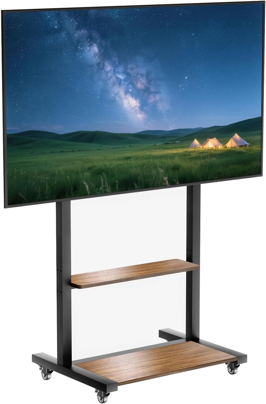 Mobile TV Stand for 40-100 Inch TVs, Max VESA 800x600mm, Walnut | Height Adju...