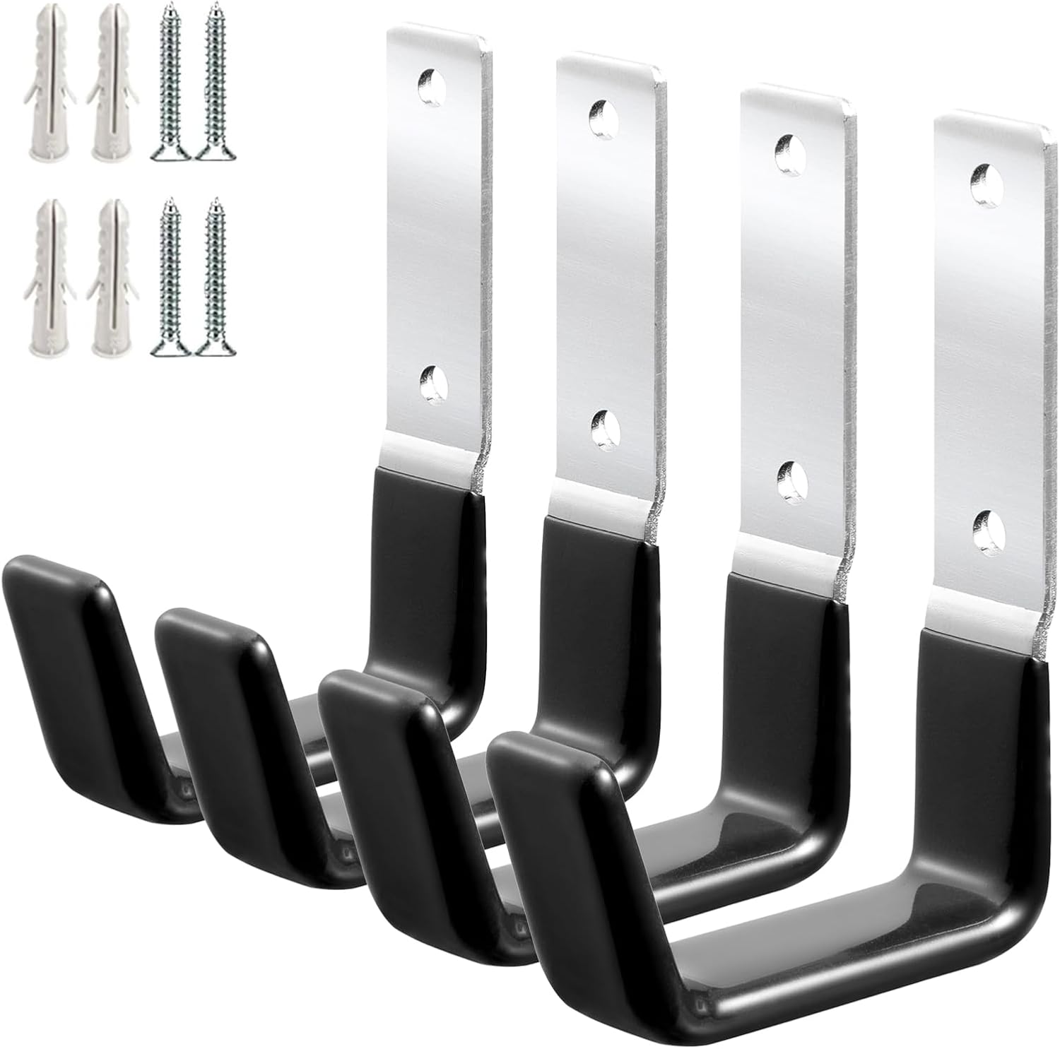 Heavy Duty Steel Garage Hooks,Garage Storage Utility Hooks,Anti-Slip Hanger, Tool Organizer,Steel Wall Mount Organizer, Garden Hose Hanger (Small-4PC)