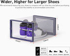Kuject X-Large Shoe Storage Boxes Organizers Clear Plastic Stackable 12 Pack, Shoe Rack & Holder Substitute, Sneaker Containers, Toy Storage Organizer Bins for Entryway, Closet, Under Bed, Blue