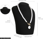 GemeShou Black necklace hanger jewelry organizer, Velvet jewelry stand necklace holder, jewelry mannequin bust for necklaces, Jewelry boutique store photography props【Black-Medium height 7.87 inch】
