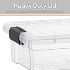 Superio Clear Storage Boxes with Lids, 2.3 Quart Plastic Container Bins for Organizing, Stackable Crates, BPA Free, Non Toxic, Odor Free, Organizers for Home, Office and Dorm, 6 Pack