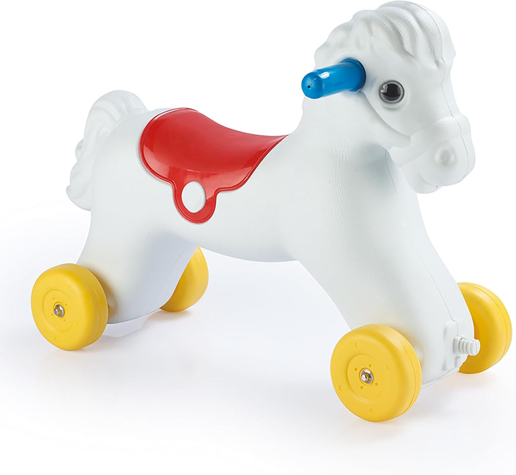 Dolu Wheeled Rocking Horse 2 in 1 Toddler Ride On Toy with Removable Sled and Push Along Option for Kids Ages 2 and Up, Indoor and Outdoor Play, White