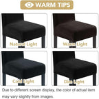 H.VERSAILTEX Velvet Dining Chair Covers Stretch Chair Covers for Dining Room Set of 6 Parson Chair Slipcovers Chair Protectors Covers Dining, Soft Thick Solid Velvet Fabric Washable, Black