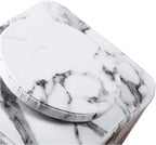 PU Leather Remote Control Holder,360 Degree Spinning Desk TV Remote Caddy,Desk Organizers and Accessories,for Controller,Media,Mail,Calculator,Mobile Phone,Pen Storage Holder(White Marble)