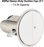 BOPai Suction Cup Shower Head Holder for Handheld Shower – No Drill, for Smooth Surfaces Only, Adjustable 20°, Brushed Nickel