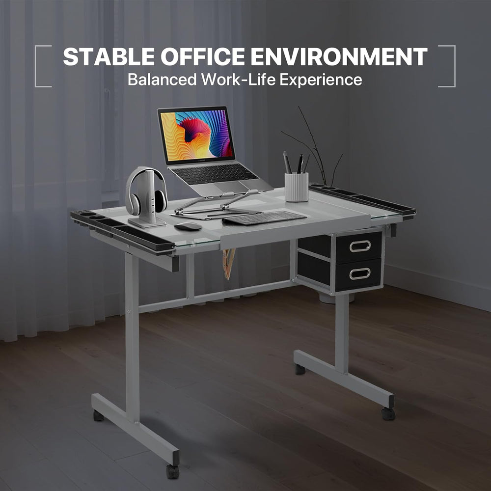 Athena Collection Professhional Drafting Table for Adults Teens, Light Grey |...