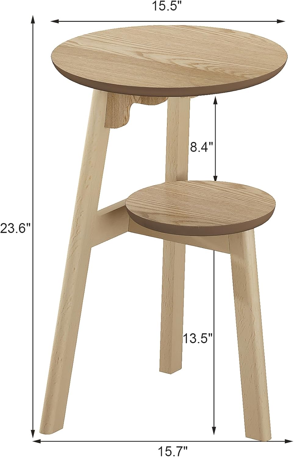 ChooChoo Round End Table for Small Spaces, Narrow Side Table, Accent Table Ni...