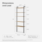 mopio Norwin 4 Piece Entertainment Center with Storage, 70" TV Stand, Industrial Modern Television Accent Cabinet, Oak Wood Media Console Table with 5-Tier Shelf Bookcase (5-Tier Cabinet Set)