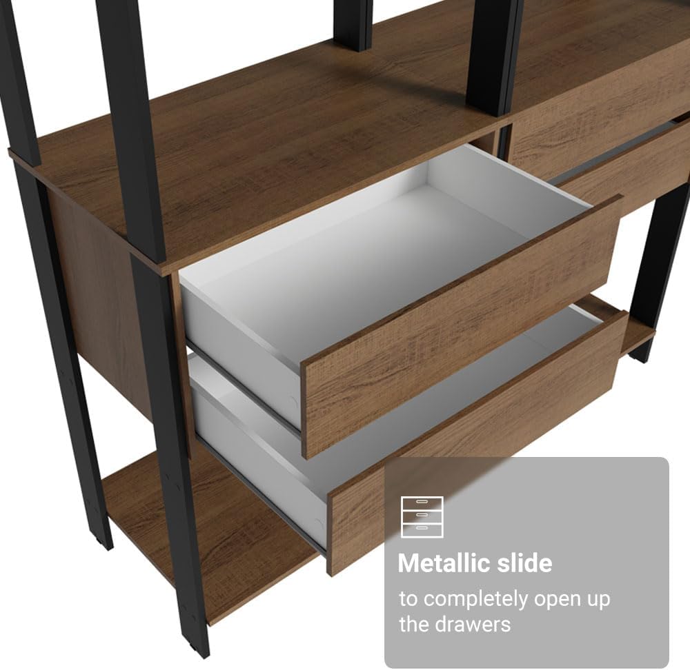 Madesa Kitchen Pantry Storage Rack with 4 Drawers 4 Shelves and 2 Hanging Rod...