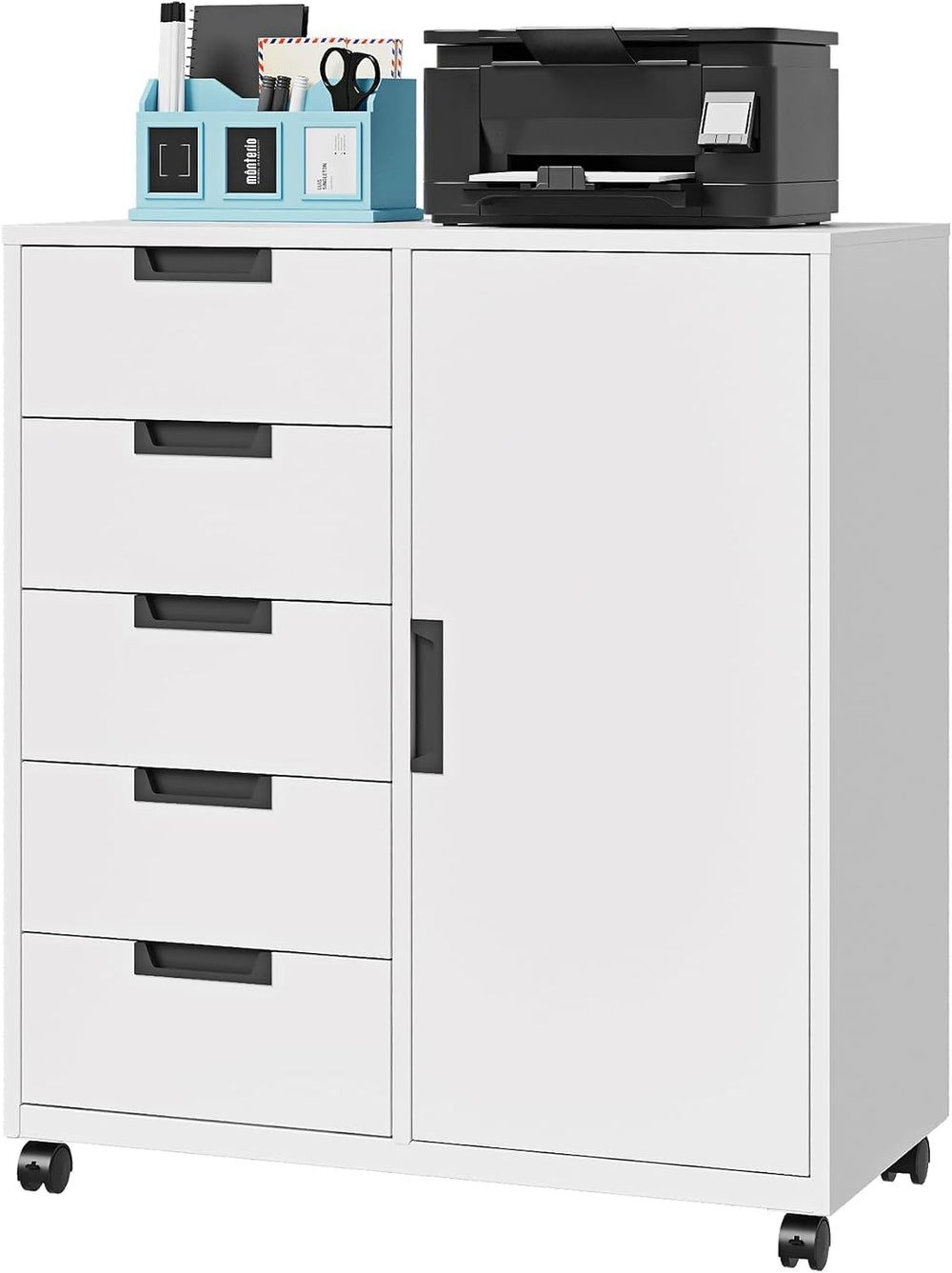 Letaya 5 Drawer Storage Cabinet, Mobile Printer Stand for Home Office,Dresser...