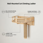Space-Saving Wall Ladder: Solid Pine & Textured Rope Post for Apartments, 14 x 12 x 6.7 Inches