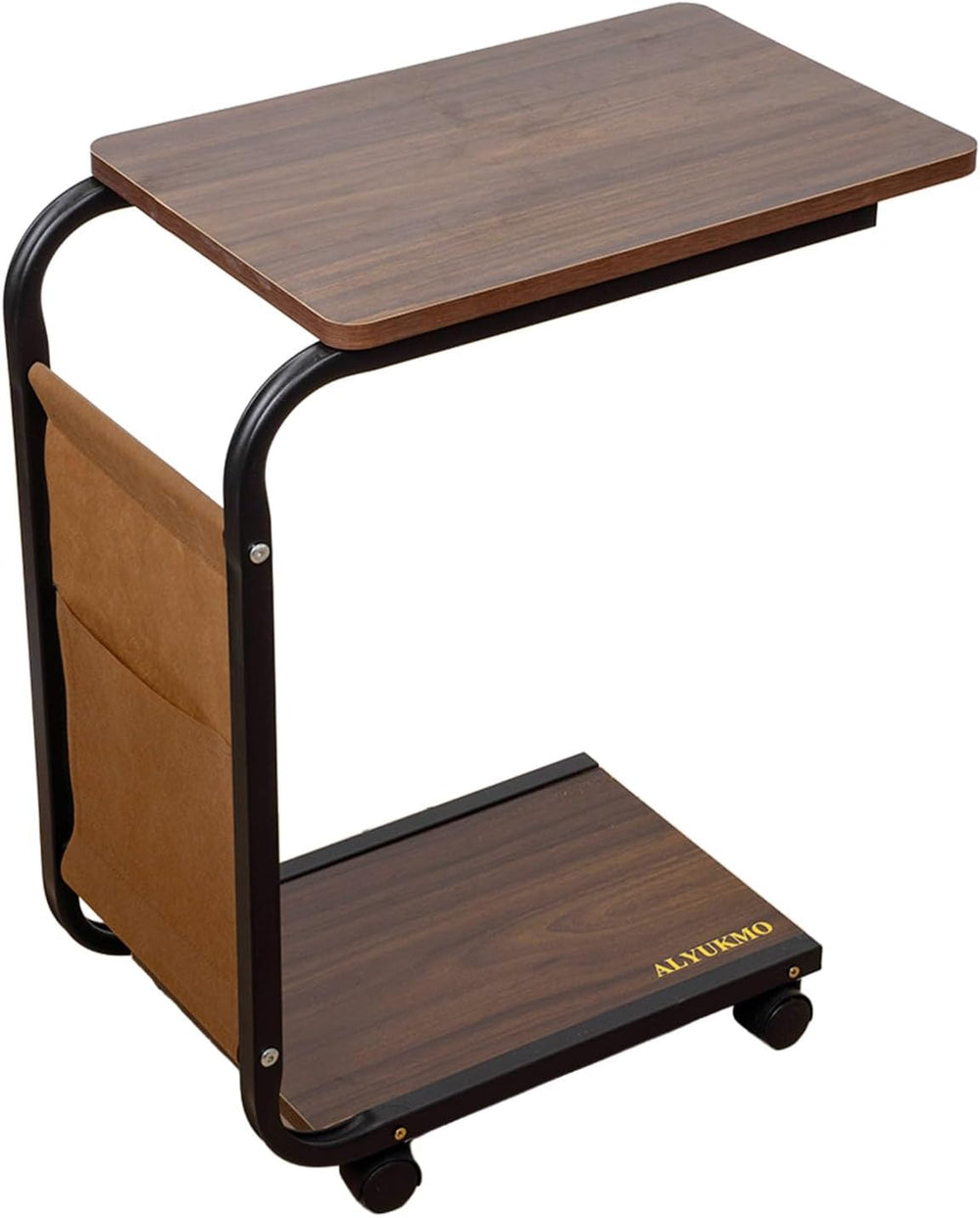 ALYUKMO End Table for Couch with Large Tabletop,Height Side Rounded Metal Cor...