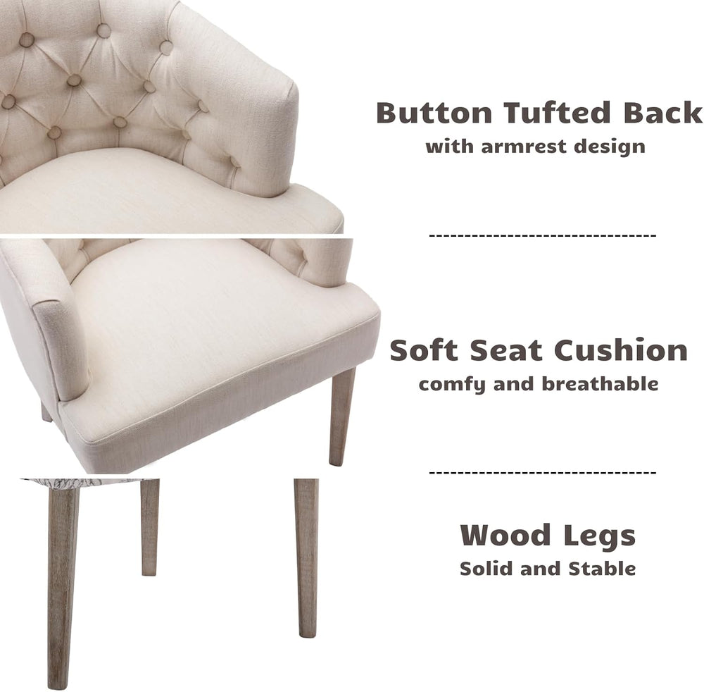 HEAH-YO Modern Dining Chairs Set of 4, Tufted Dining Room Chairs with Barrel ...