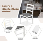 COSTWAY Dining Table Set for 4, Wood Kitchen Table Chairs Set with Rubber Wood Legs, Space-Saving Design, Modern 5-Piece Dinette Set for Small Place, Kitchen, Dining Room, Restaurant (Grey)