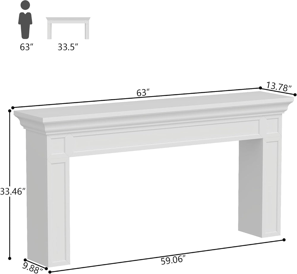 Loomie 63" Long Console Tables for Entryway, Modern Rectangular Sofa Tab...