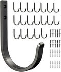 20-Pack Wall Hooks for Hanging Towel/Coat - 22LB Screw in Metal Hanger Wall Mount, for Outdoor, Closet, Door, Bathrooms, for Backpack, Robe, Black
