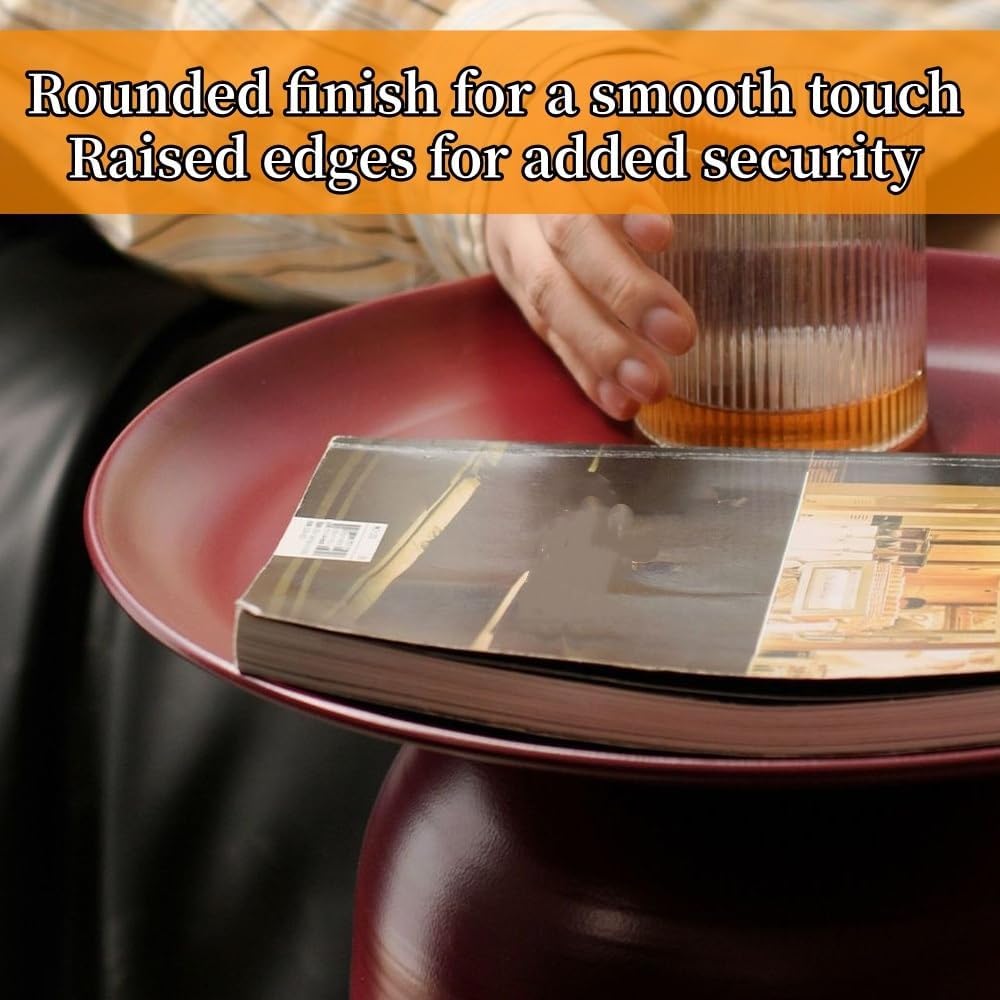 Modern Side Table, Metal Small Round End Table, Retro Coffee Table, Minimalis...