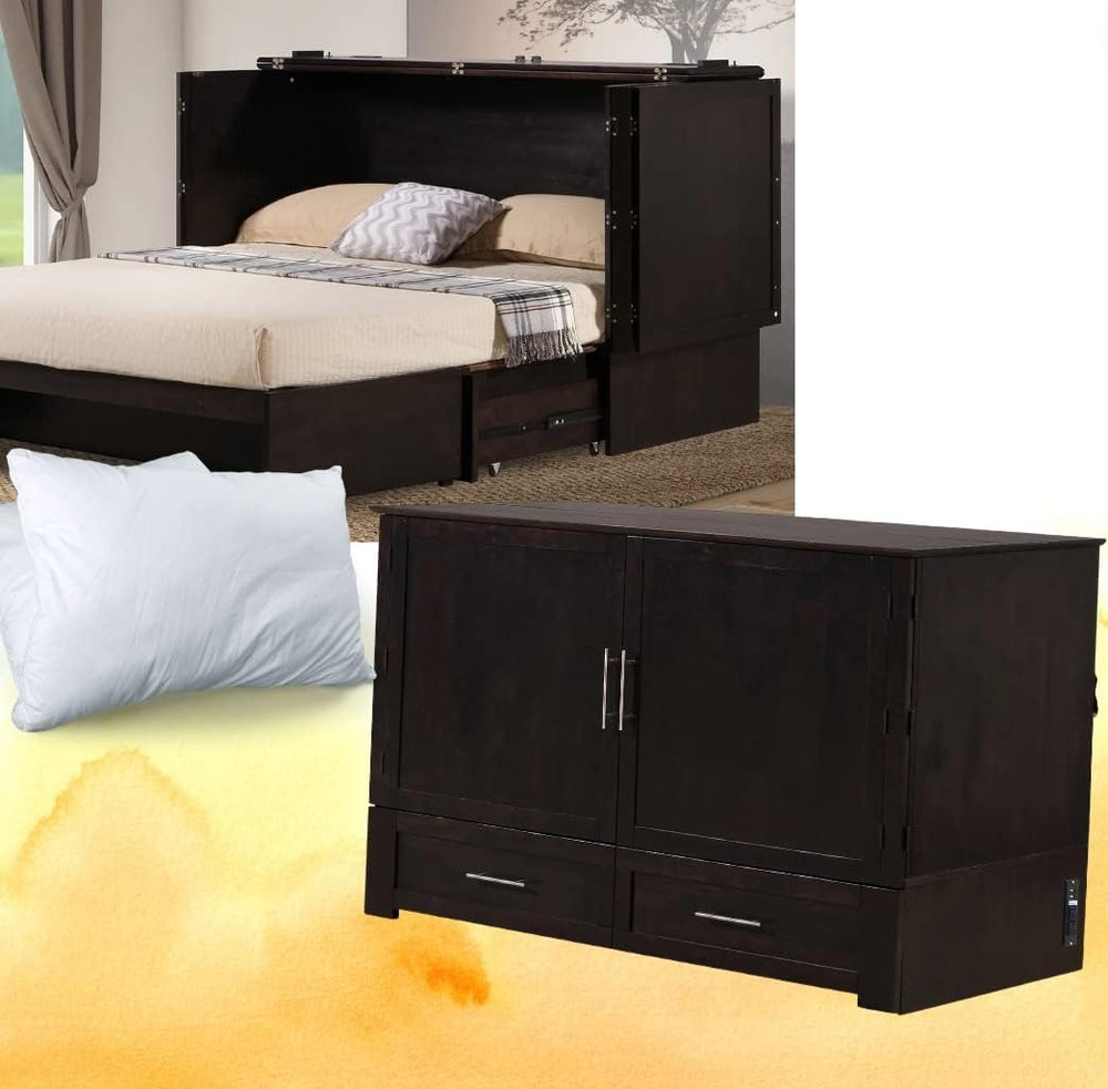 Daily Delight Murphy Cabinet Chest Bed with Charging Station & 6" Me...