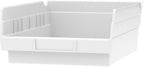 Akro-Mils 30150 12-Inch by 8-Inch by 4-Inch Plastic Nesting Shelf Bin Box, White, Case of 12