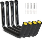 GEEDAR 100 LB Capacity (15") Heavy Duty Garage Storage Hooks (4packs) Kayak Storage Hanger Wall Mounted Rack for Hanging Ladders, Bikes