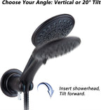 BOPai Suction Cup Shower Head Holder for Handheld Shower – No Drill, for Smooth Surfaces Only, Adjustable 20°, Oil Rubbed Bronze