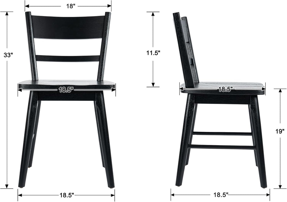 CIMOTA Black Dining Chairs Set of 4, Farmhouse Wood Dining Chairs Ladder Back...