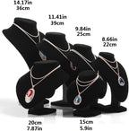 Wudygirl Black Velvet 3-Dimensional Necklace Bust Display Holder Jewelry Neck Pendant Chain Organizer Stand for Women(11.4 inch