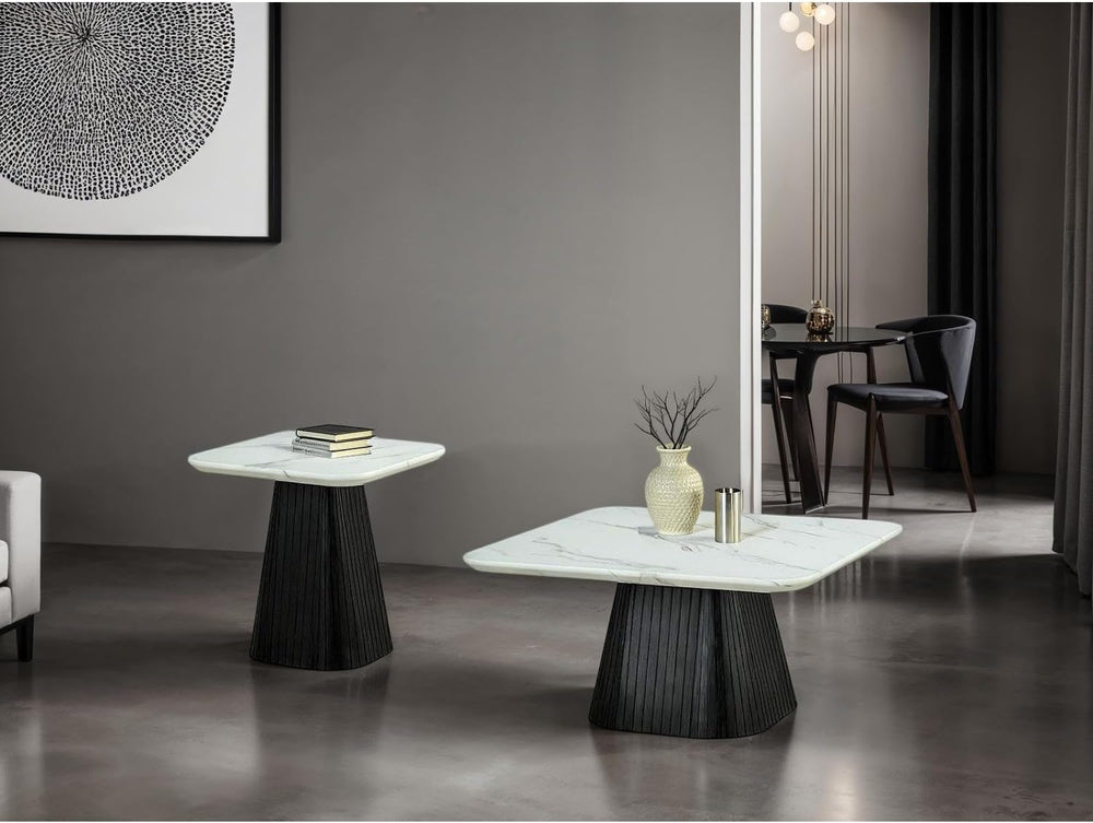 Contemporary Style 3pc Table Set Black Finish