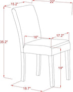 East West Furniture V777AB747-7 7 Piece Dinette Set Consist of a Rectangle Dining Table with V-Legs and 6 Light Sable Linen Fabric Parson Dining Room Chairs, 40x72 Inch, Multi-Color