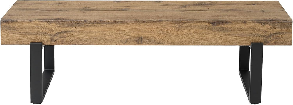 GDFStudio Modern Wooden Bench with Metal Legs, Entryway Shoe Bench Indoor, Di...