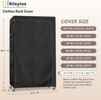Garment Rack Cover,600D Heavy Duty Waterproof Clothing Rack Cover,Clothes Rack Cover with Zipper for Metal Garment Rack（47.2"W x 17.7"D x 80.7"H,Cover Only)