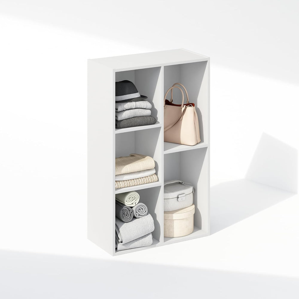 Furinno Reed Closet Organizers and Storage, 5-Cube Reversible Closet Shelves,...