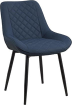 Dining Chair, Modern Dining Chairs with Thick Cushions, Faux Leather Upholstered Kitchen Dining Room Chairs with Metal Adjustable Legs for Dining Living Room, Blue