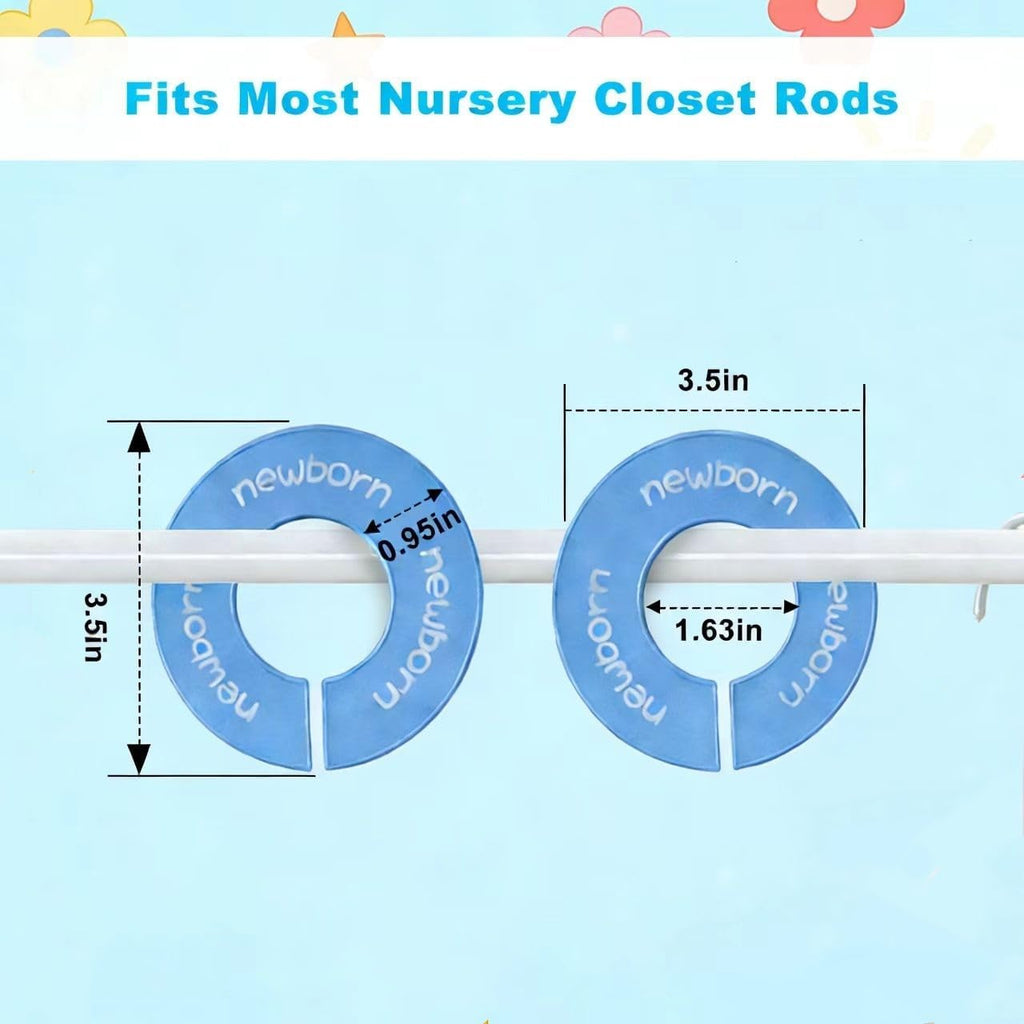 8pcs Baby Closet Dividers, Durable Baby Clothes Organizer for 0-24 Months | Round Baby Size Closet Dividers Easy-Sort Nursery Closet Dividers with Clear Labels - Fits Most Rods